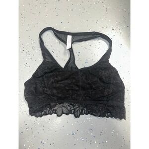 Victorias secret pink black lace bralette sports bra no padding Fits XS G1